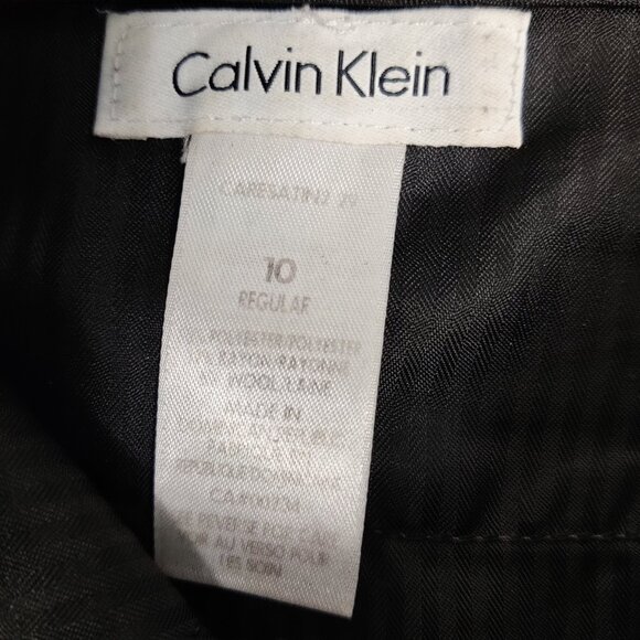 Calvin Klein Boys Formal Pants Size 10 Regular Fit Black Wool Rayon Simple Warm - Picture 2 of 4
